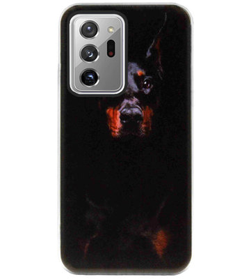 ADEL Siliconen Back Cover Softcase Hoesje voor Samsung Galaxy Note 20 Ultra - Dobermann Pinscher Hond