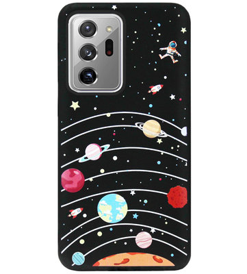 ADEL Siliconen Back Cover Softcase Hoesje voor Samsung Galaxy Note 20 Ultra - Ruimte Heelal Cartoon