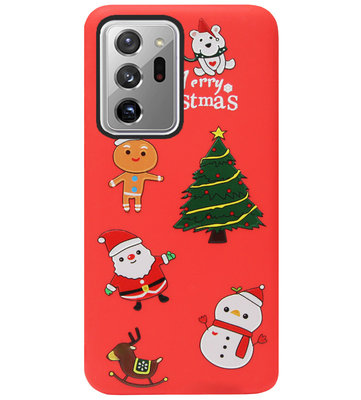ADEL Siliconen Back Cover Softcase Hoesje voor Samsung Galaxy Note 20 Ultra - Kerstmis Rood