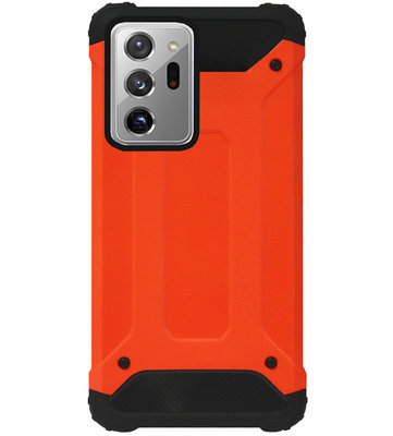 WLONS Rubber Kunststof Bumper Case Hoesje voor Samsung Galaxy Note 20 Ultra - Oranje