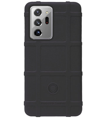 RUGGED SHIELD Rubber Bumper Case Hoesje voor Samsung Galaxy Note 20 Ultra - Zwart