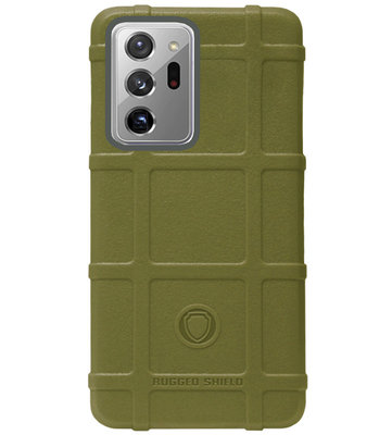 RUGGED SHIELD Rubber Bumper Case Hoesje voor Samsung Galaxy Note 20 Ultra - Groen