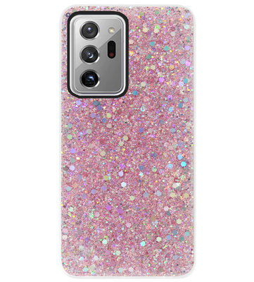 ADEL Premium Siliconen Back Cover Softcase Hoesje voor Samsung Galaxy Note 20 Ultra - Bling Bling Roze