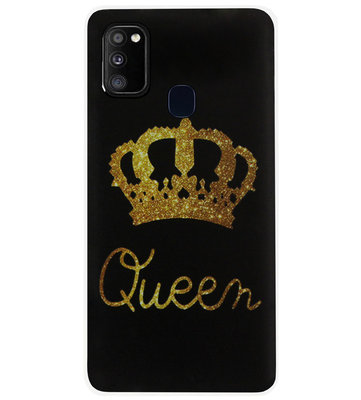 ADEL Siliconen Back Cover Softcase Hoesje voor Samsung Galaxy M30s/ M21 - Queen Koningin