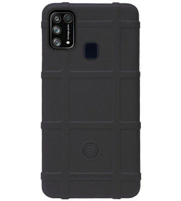 RUGGED SHIELD Rubber Bumper Case Hoesje voor Samsung Galaxy M31 - Zwart