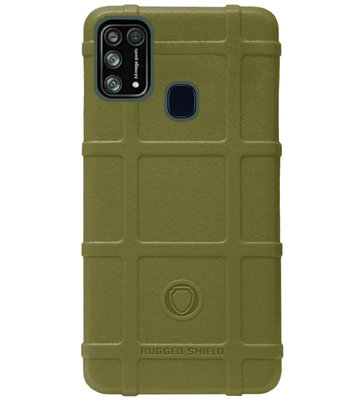 RUGGED SHIELD Rubber Bumper Case Hoesje voor Samsung Galaxy M31 - Groen