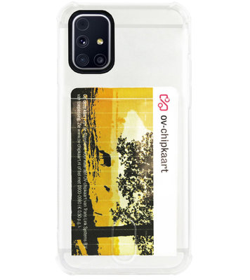 ADEL Siliconen Back Cover Softcase Hoesje voor Samsung Galaxy M31s - Pasjeshouder Doorzichtig