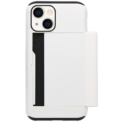 ADEL Kunststof Back Cover Hardcase Hoesje voor iPhone 13 - Pasjeshouder Wit