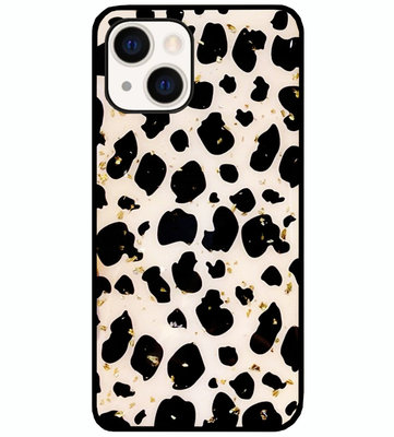 ADEL Siliconen Back Cover Softcase Hoesje voor iPhone 13 - Luipaard Bling Glitter