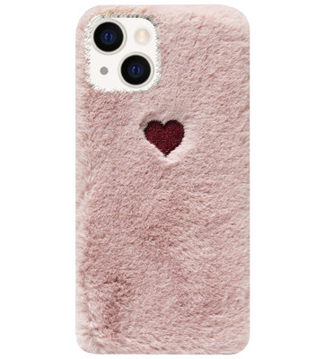 ADEL Siliconen Back Cover Softcase Hoesje voor iPhone 13 - Hartjes Roze