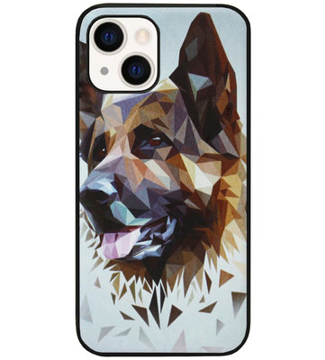 ADEL Siliconen Back Cover Softcase Hoesje voor iPhone 13 - Duitse Herder Hond