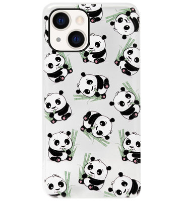 ADEL Siliconen Back Cover Softcase Hoesje voor iPhone 13 - Panda Liggend