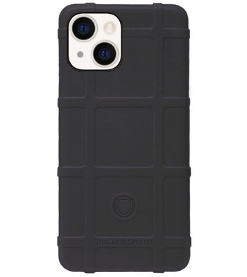 RUGGED SHIELD Rubber Bumper Case Hoesje voor iPhone 13 - Zwart