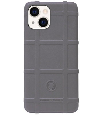 RUGGED SHIELD Rubber Bumper Case Hoesje voor iPhone 13 - Grijs