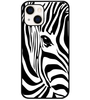 ADEL Siliconen Back Cover Softcase Hoesje voor iPhone 13 Mini - Zebra Wit