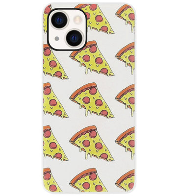 ADEL Siliconen Back Cover Softcase Hoesje voor iPhone 13 Mini - Junkfood Pizza