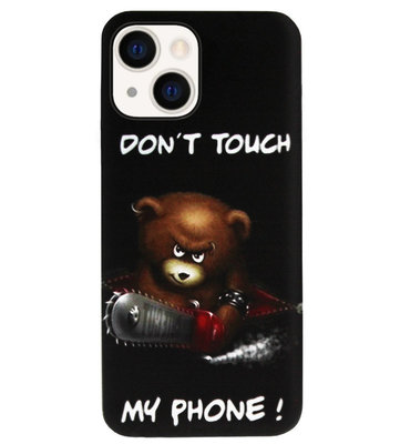 ADEL Siliconen Back Cover Softcase Hoesje voor iPhone 13 Mini - Don't Touch My Phone Beren