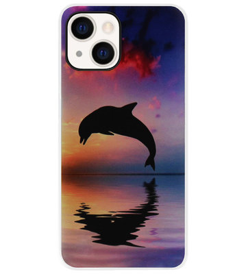ADEL Kunststof Back Cover Hardcase Hoesje voor iPhone 13 Mini - Dolfijn