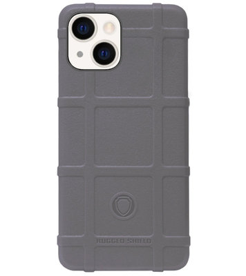 RUGGED SHIELD Rubber Bumper Case Hoesje voor iPhone 13 Mini - Grijs