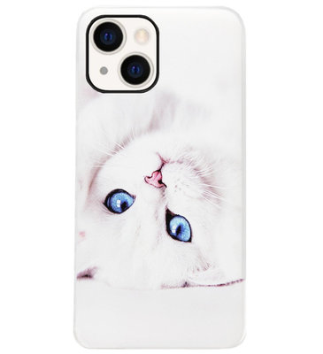 ADEL Siliconen Back Cover Softcase Hoesje voor iPhone 13 Mini - Katten