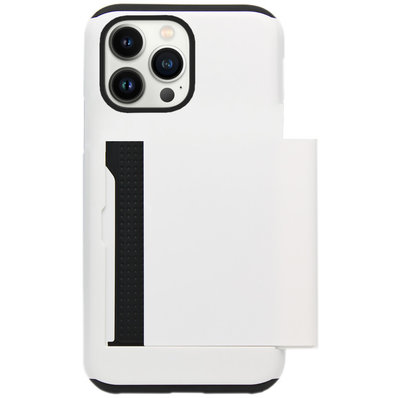 ADEL Kunststof Back Cover Hardcase Hoesje voor iPhone 13 Pro - Pasjeshouder Wit