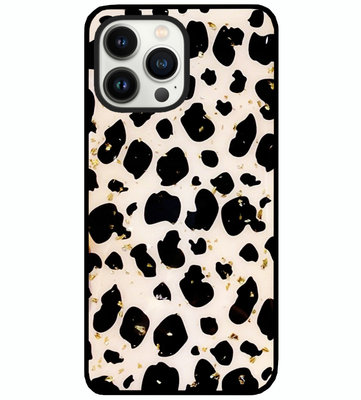 ADEL Siliconen Back Cover Softcase Hoesje voor iPhone 13 Pro - Luipaard Bling Glitter
