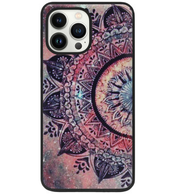 ADEL Siliconen Back Cover Softcase Hoesje voor iPhone 13 Pro - Mandala Bloemen Rood