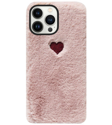 ADEL Siliconen Back Cover Softcase Hoesje voor iPhone 13 Pro - Hartjes Roze