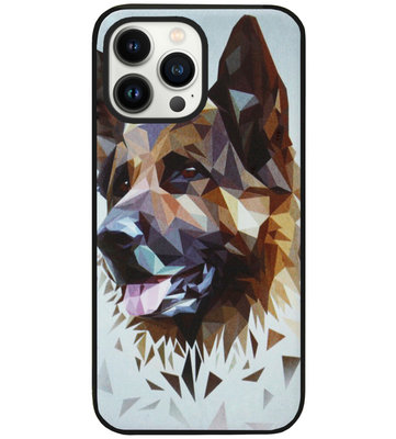 ADEL Siliconen Back Cover Softcase Hoesje voor iPhone 13 Pro - Duitse Herder Hond