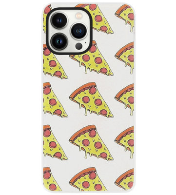 ADEL Siliconen Back Cover Softcase Hoesje voor iPhone 13 Pro - Junkfood Pizza