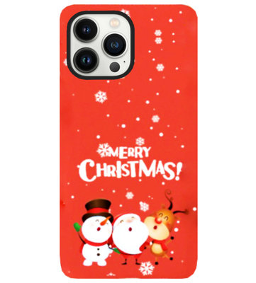 ADEL Siliconen Back Cover Softcase Hoesje voor iPhone 13 Pro - Kerstmis Rood
