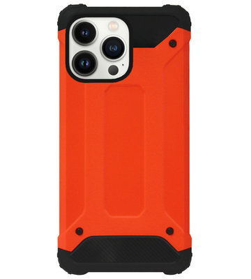 WLONS Rubber Kunststof Bumper Case Hoesje voor iPhone 13 Pro - Oranje