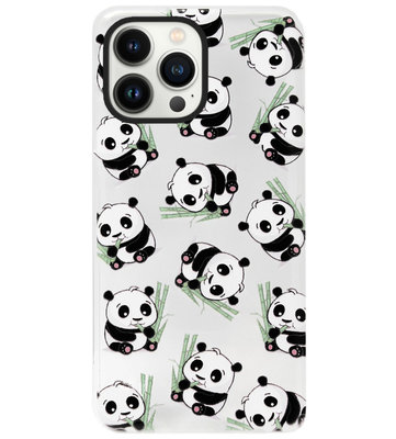 ADEL Siliconen Back Cover Softcase Hoesje voor iPhone 13 Pro - Panda Liggend