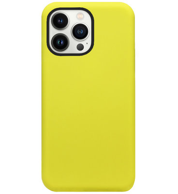 ADEL Premium Siliconen Back Cover Softcase Hoesje voor iPhone 13 Pro - Geel