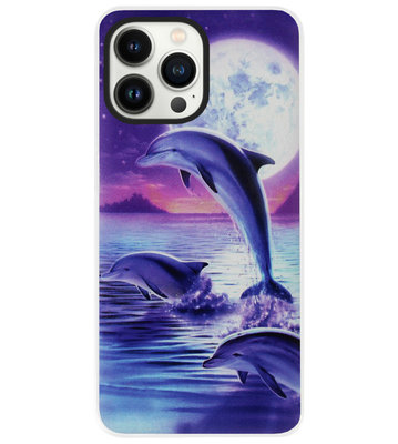 ADEL Kunststof Back Cover Hardcase Hoesje voor iPhone 13 Pro - Dolfijn Blauw