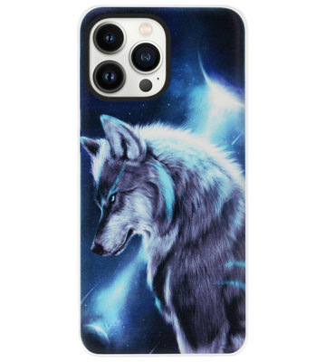 ADEL Siliconen Back Cover Softcase Hoesje voor iPhone 13 Pro - Wolf