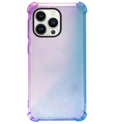 ADEL Siliconen Back Cover Softcase Hoesje voor iPhone 13 Pro - Kleurovergang Blauw Paars