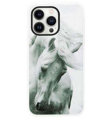 ADEL Siliconen Back Cover Softcase Hoesje voor iPhone 13 Pro - Paarden