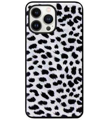 ADEL Siliconen Back Cover Softcase Hoesje voor iPhone 13 Pro Max - Luipaard Wit