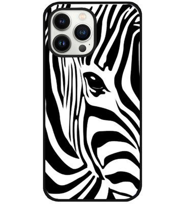 ADEL Siliconen Back Cover Softcase Hoesje voor iPhone 13 Pro Max - Zebra Wit