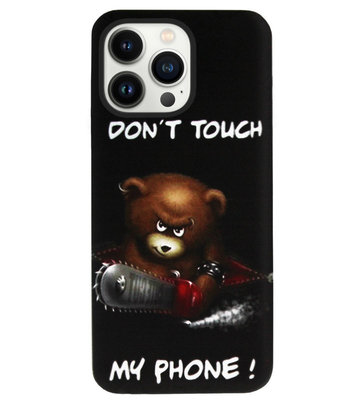 ADEL Siliconen Back Cover Softcase Hoesje voor iPhone 13 Pro Max - Don't Touch My Phone Beren