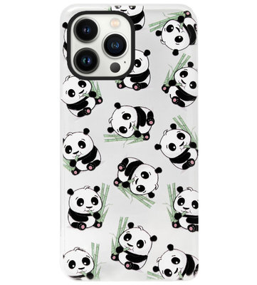 ADEL Siliconen Back Cover Softcase Hoesje voor iPhone 13 Pro Max - Panda Liggend