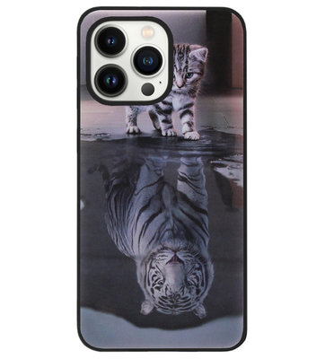 ADEL Siliconen Back Cover Softcase Hoesje voor iPhone 13 Pro Max - Poezen Schaduw Tijger