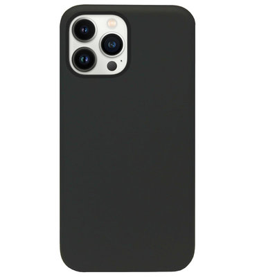 ADEL Siliconen Back Cover Softcase Hoesje voor iPhone 13 Pro Max - Zwart