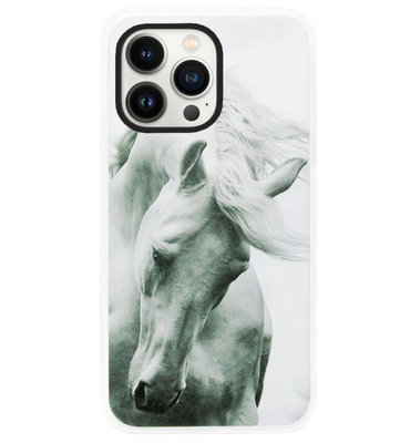 ADEL Siliconen Back Cover Softcase Hoesje voor iPhone 13 Pro Max - Paarden