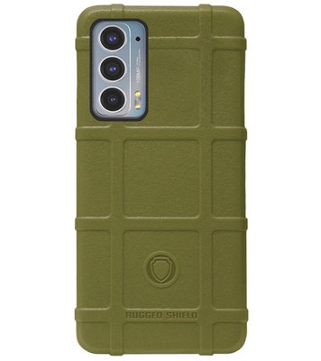 RUGGED SHIELD Rubber Bumper Case Hoesje voor Motorola Moto Edge 20 - Groen