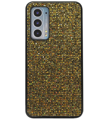 ADEL Premium Siliconen Back Cover Softcase Hoesje voor Motorola Moto Edge 20 - Bling Bling Glitter Goud