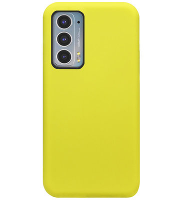 ADEL Premium Siliconen Back Cover Softcase Hoesje voor Motorola Moto Edge 20 - Geel
