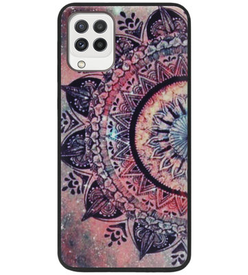 ADEL Siliconen Back Cover Softcase Hoesje voor Samsung Galaxy M22/ A22 (4G) - Mandala Bloemen Rood