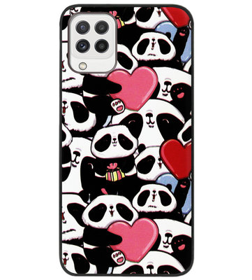 ADEL Siliconen Back Cover Softcase Hoesje voor Samsung Galaxy M22/ A22 (4G) - Panda Hartjes